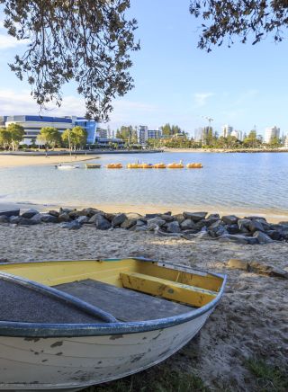 Paddleboats on Jack Evans Boat Harbour along the Tweed River, Tweed Heads