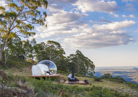 The Virgo Bubbletent located halfway between Lithgow and Mudgee
