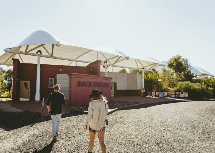 Couple visiting the Back O' Bourke Information & Exhibition Centre