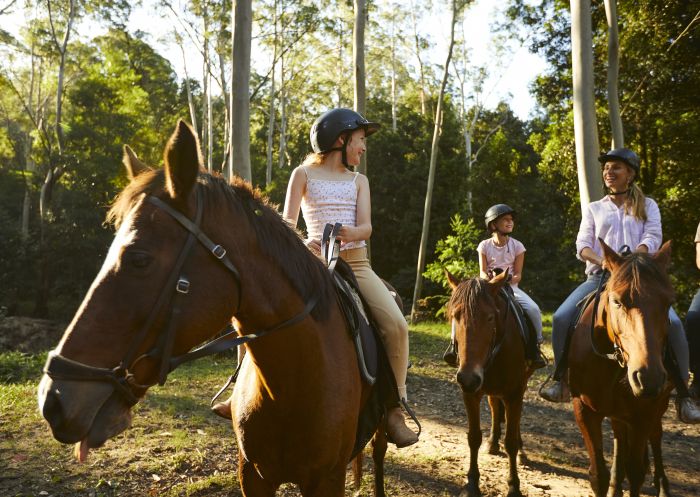 Family enjoying a horse riding experience with Glenworth Valley Outdoor Adventures, Glenworth Valley