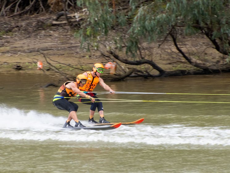 Two skiers racing on Murray River