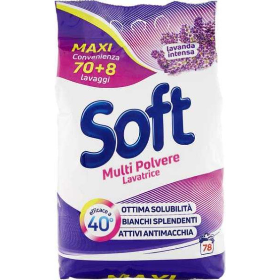 Soft Sacco Polvere Lavatrice Ricarica Lavanda 78 Misurini