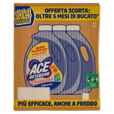 Ace Detersivo Liquido Igienizzante Classico Lt.1,9 Pz.3