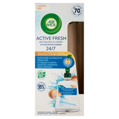 Air Wick Active Fresh Profumatore per Ambiente Diffusore Automatico Brezza Marina e Magnolia Ml.228