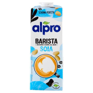 Alpro Barista Bevanda alla Soia 100% Vegetale a Basso Contenuto di Grassi e Senza Lattosio Lt.1