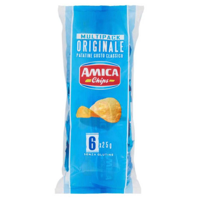 Amica Chips Originale Patatine Gusto Classico Gr.25 x Pz.6