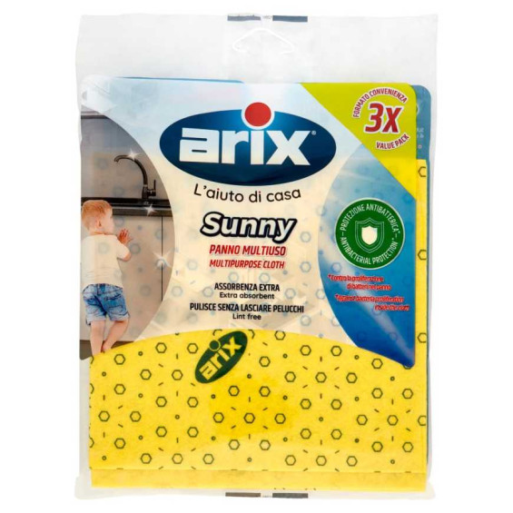 Arix Panno Multiuso Microfibra Giallo Sunny Pz.3