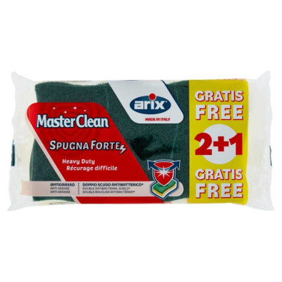 Arix Spugna Master Clean Spugna Abrasiva Extraforte Pz.2+1