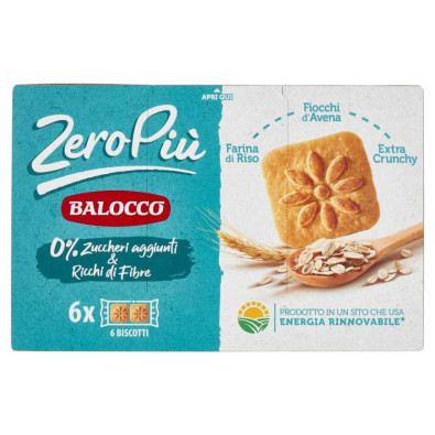 Balocco Zero Più Biscotti ai Fiocchi d'Avena & Riso senza Zuccheri Aggiunti Gr.230