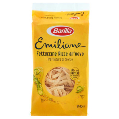 Barilla Emiliane Fettuccine Ricce all'Uovo Trafilata al Bronzo N°275 Gr.250