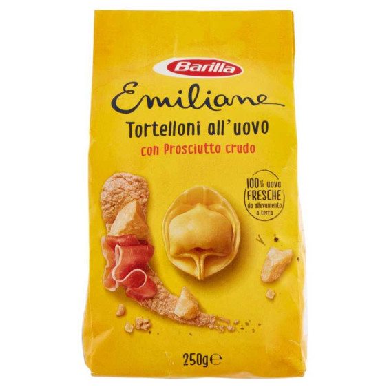 Barilla Emiliane Tortelloni all'Uovo con Prosciutto Crudo e Parmigiano Reggiano Gr.250