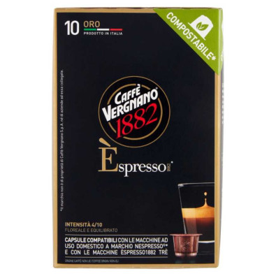 Caffè Vergnano 1882 Èspresso1882 Oro Capsule Compatibili Nespresso 10 x Gr.5