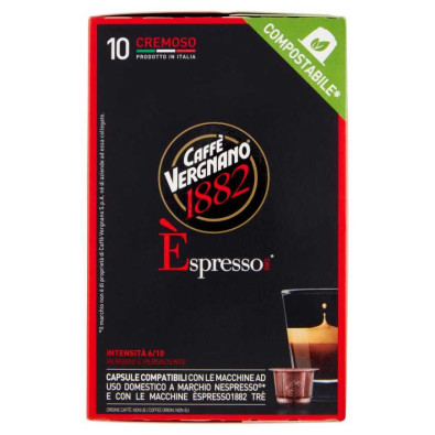 Caffè Vergnano 1882 Èspresso1882 Cremoso Capsule Compatibili Nespresso 10 x Gr.5