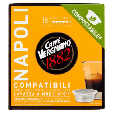 Caffè Vergnano 1882 Napoli Capsule Compatibili Lavazza a Modo Mio 16 x Gr.7,5