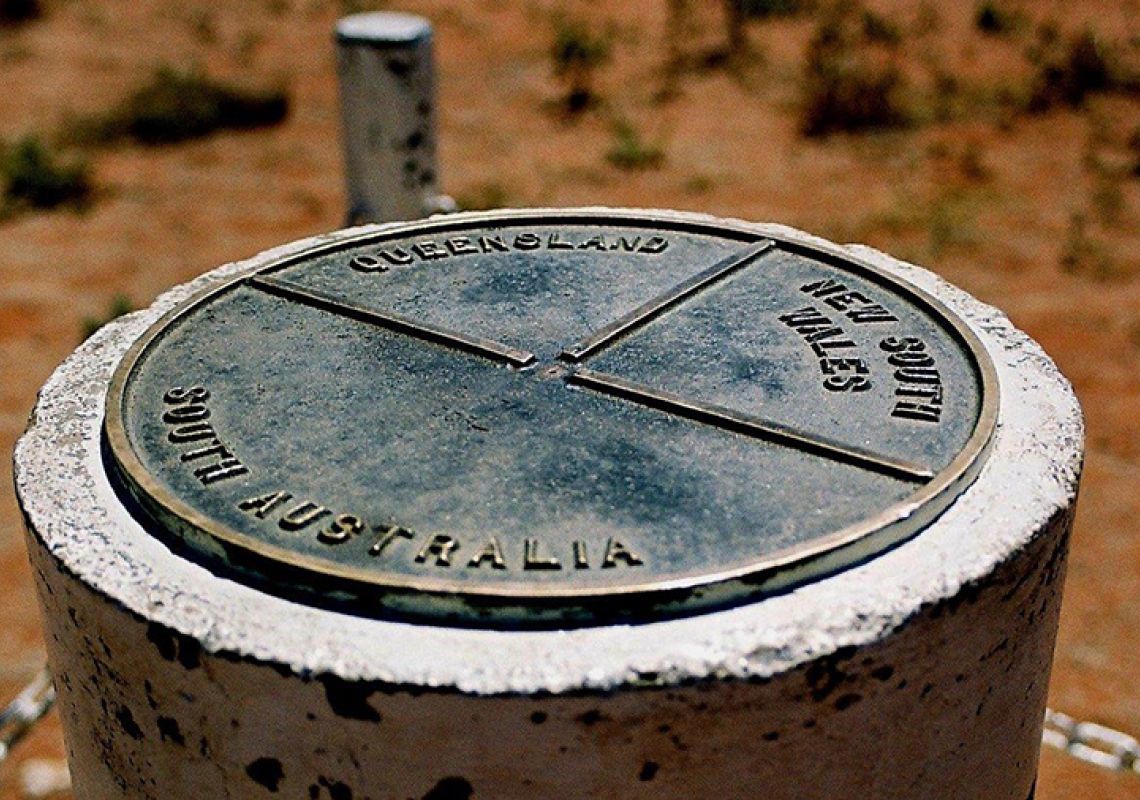 Cameron Corner marker - intersection of three states - Corner Country Area