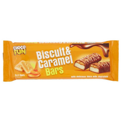 Choco Fun Snack Biscotto e Caramello Gr.210 Pz.5