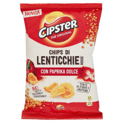 Cipster The Original Chips di Lenticchie Rosse alla Paprika  Dolce Gr.80