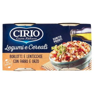 Cirio Legumi e Cereali Borlotti e Lenticchie con Farro e Orzo Pz.2 Gr.400