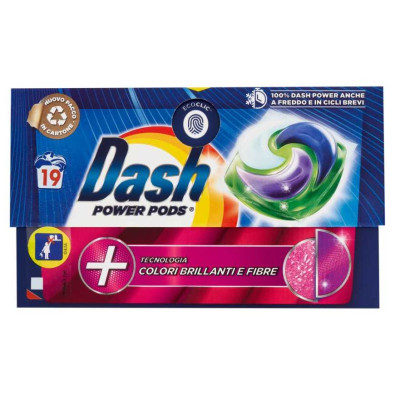 Dash Detersivo Lavatrice Pods ColorI Brillanti e Fibre 19 Lavaggi