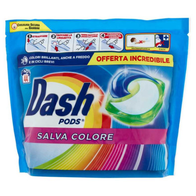 Dash Detersivo Lavatrice Pods per Capi Colorati 44 Lavaggi