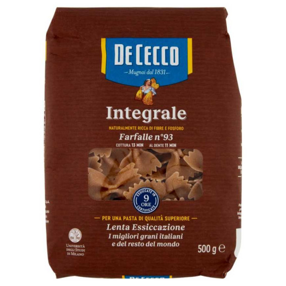 De Cecco Integrale Farfalle N°93 Gr.500