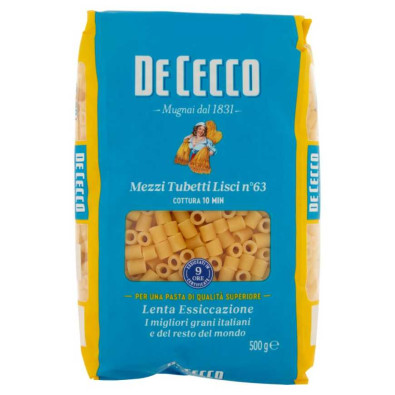 De Cecco Mezzi Tubetti Lisci N°63 Gr.500