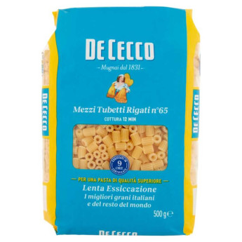 De Cecco Mezzi Tubetti Rigati N°65 Gr.500