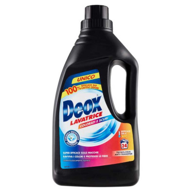 Deox Detersivo Lavatrice Liquido per Capi Colorati e Scuri 24 Lavaggi Ml.1200