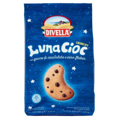 Divella Biscotti LunaCioc con Gocce di Cioccolato e Corn Flakes Gr.350