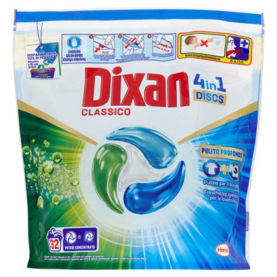 Dixan Discs Detersivo Lavatrice Classico Pz.32 Gr.528