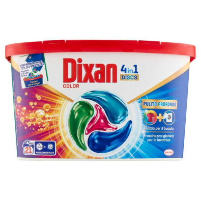 Dixan Discs Detersivo Lavatrice Color Pz.21 Gr.346,5