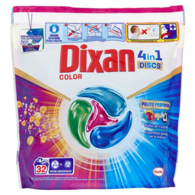 Dixan Discs Detersivo Lavatrice Color Pz.32 Gr.528