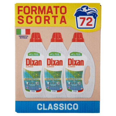 Dixan Liquido Detersivo Lavatrice Classico 24 Lavaggi Pz.3 Ml.1.080