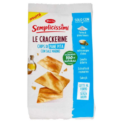 Doria Semplicissimi Le Crackerine Chips di Pane Pita con Sale Marino Gr.90