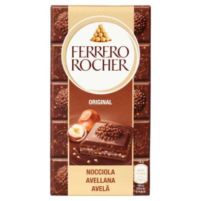 Ferrero Rocher Original Tavoletta di Cioccolato al Latte con Nocciole Gr.90