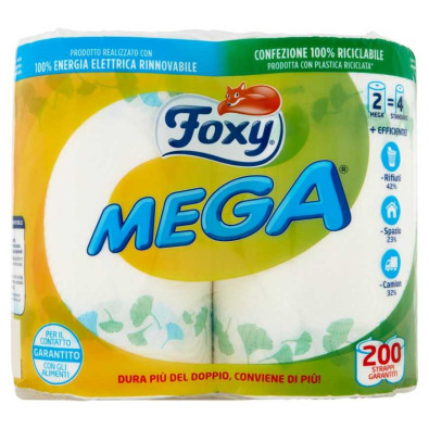 Foxy Mega Carta Cucina 2 Rotoli 2 Veli