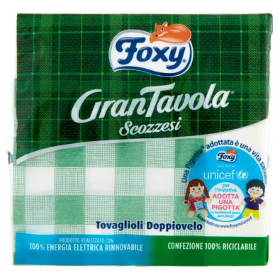 Foxy Tovaglioli di Carta Scozzesi 2 Veli 33x33 Pz.43