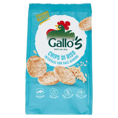 Gallo's Chips di Riso Integrale con Sale Marino Gr.40