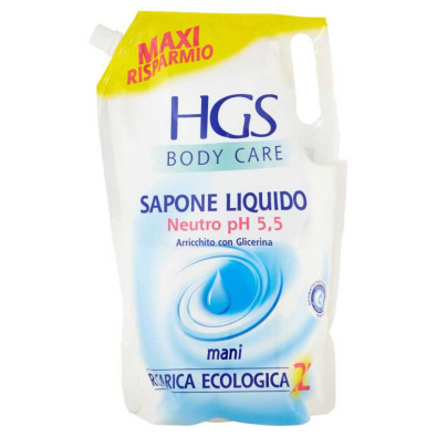 Hgs Sapone Liquido con Glicerina Ricarica Lt.2