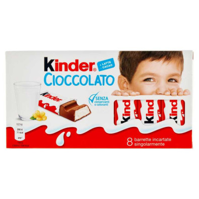 Kinder Cioccolato Barrette Pz.8 Gr.100