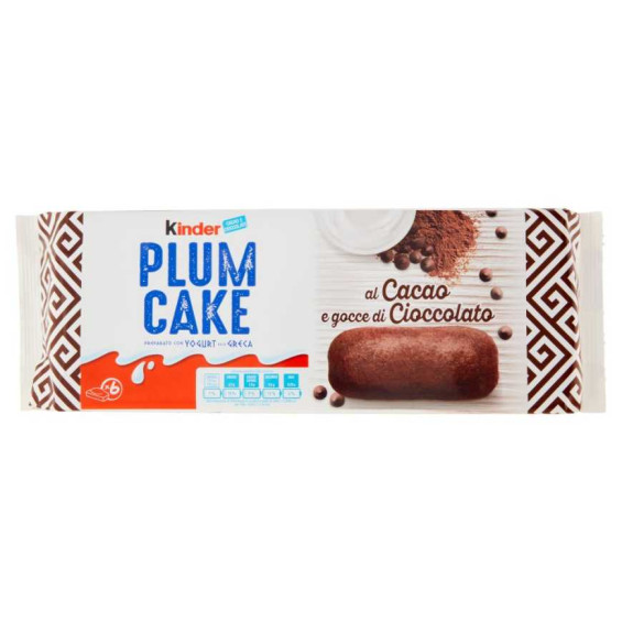 Kinder Plum Cake al Cacao e Gocce di Cioccolato Pz.6 Gr.198