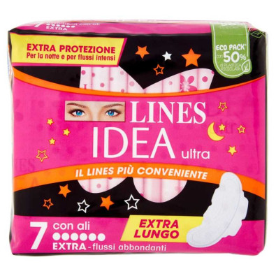 Lines Idea Ultra Flussi Abbondanti Assorbenti con Ali Pz.7