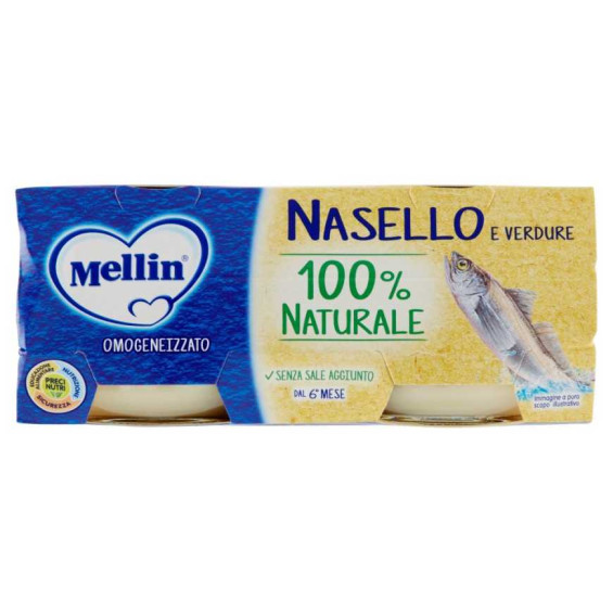 Mellin Omogeneizzato Pesce Nasello Gr.80X2