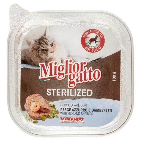 Miglior Gatto Sterilized Pate' con Pesce Azzurro e Gamberetti Gr.100