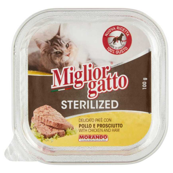 Miglior Gatto Sterilized Pate' con Pollo e Prosciutto Gr.100