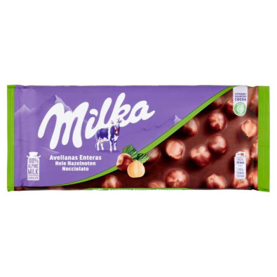 Milka Barretta Cioccolato al Latte con Nocciole Intere Gr.100