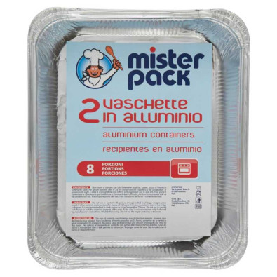 Mister Pack Contenitori Alluminio 8 Porzioni Pz.2