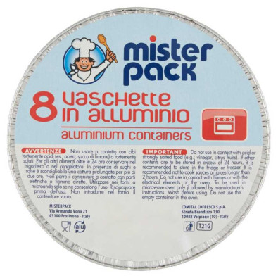 Mister Pack Contenitori Alluminio Budino Pz.8