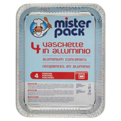 Mister Pack Vaschette Alluminio 4 Porzioni