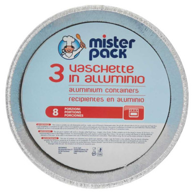 Mister Pack Vaschette Alluminio senza Coperchio Torta Pz.3